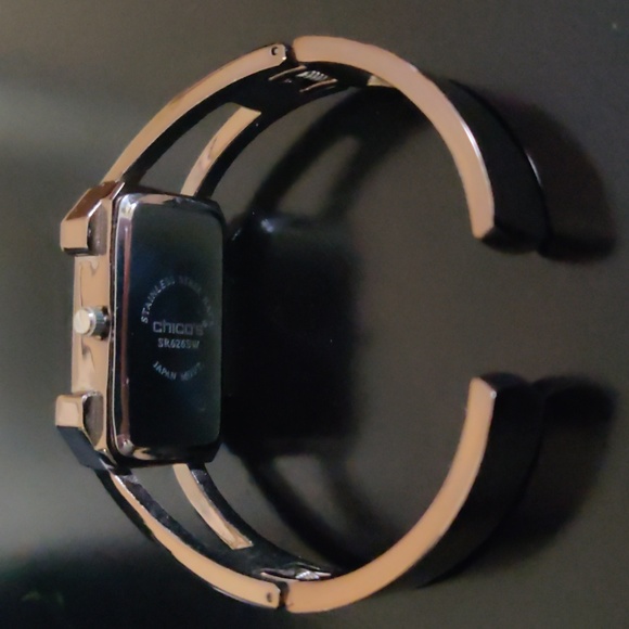 Chicos Rose/Copper Toned Fashion Cuff Quartz Watch With Rhinestone Accent - Picture 5 of 7